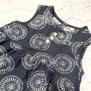 Calvin Klein Toddler Dress - Size 24 M - Denim Fabric with White Circle Pattern